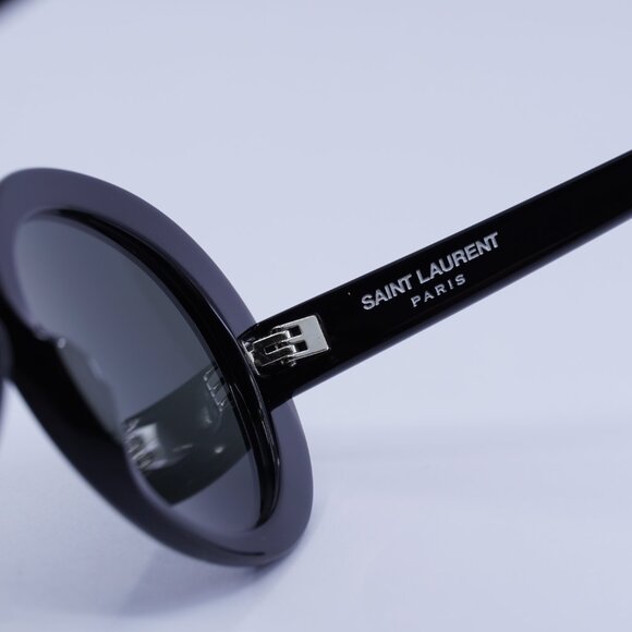 Saint Laurent SL98 CALIFORNIA 002 Sunglasses Black Oval Frame, Grey Lenses main image 7